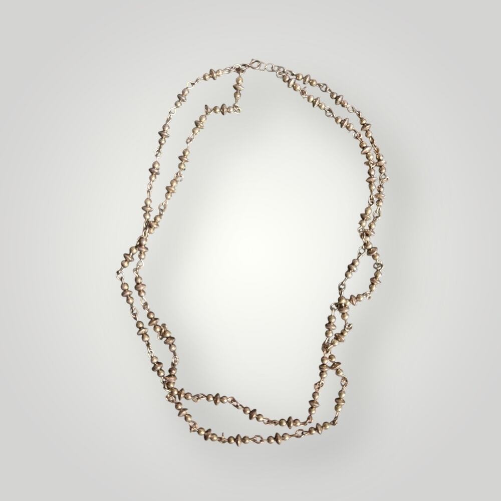 Sterling Silver 925 Beaded Chain Necklace 21” 29.5g Vintage